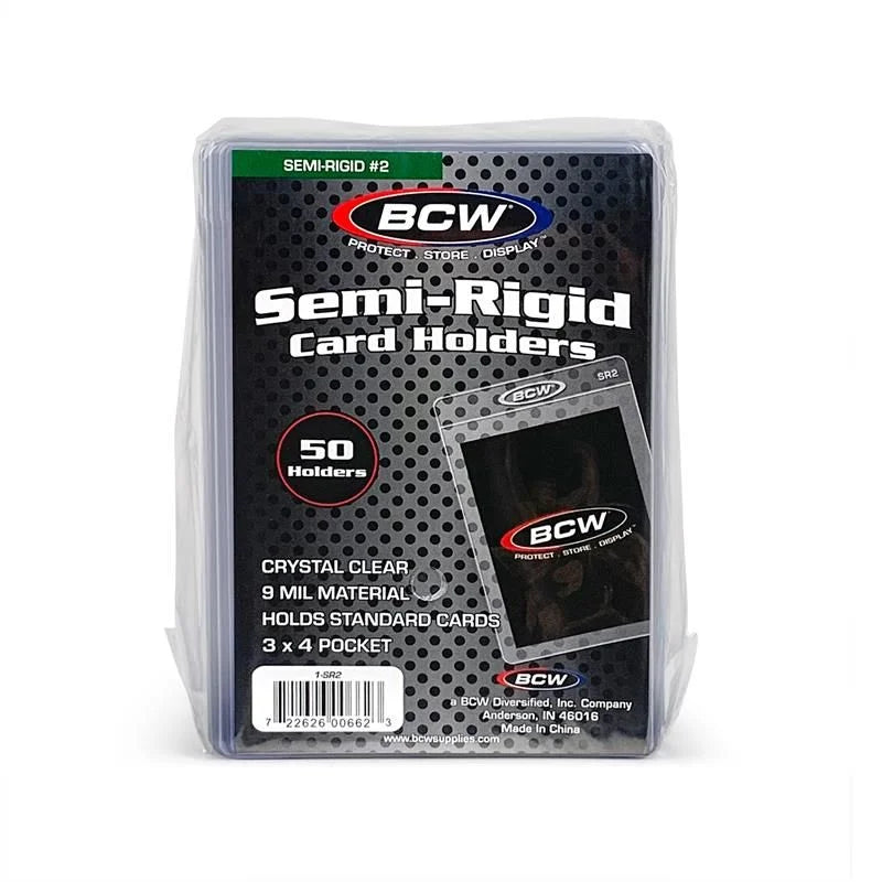 BCW Semi-Rigid Card Holders #2 – 50 Count