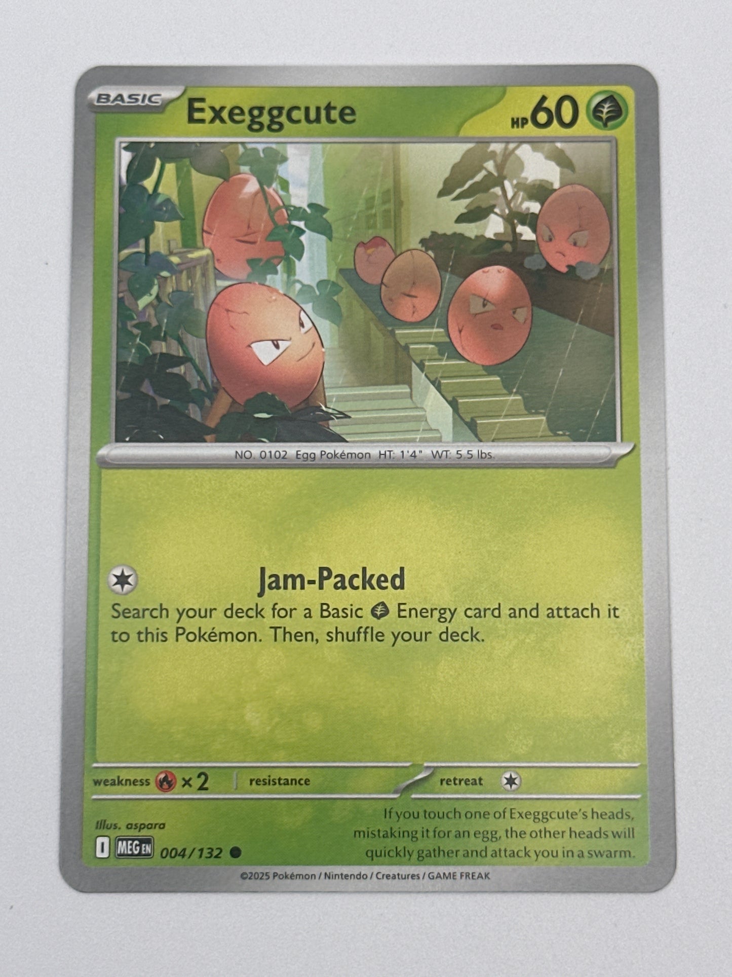 Pokémon Trading Card Game Mega Evolution MEG 004/132 Exeggcute Base Card