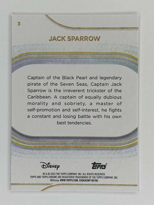 2025 Topps Disney Chrome 003 Jack Sparrow Base Card