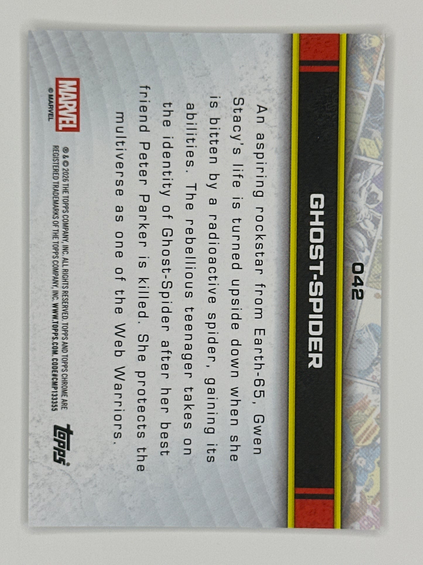 2026 Topps Marvel Chrome 042 Ghost-Spider Base Card