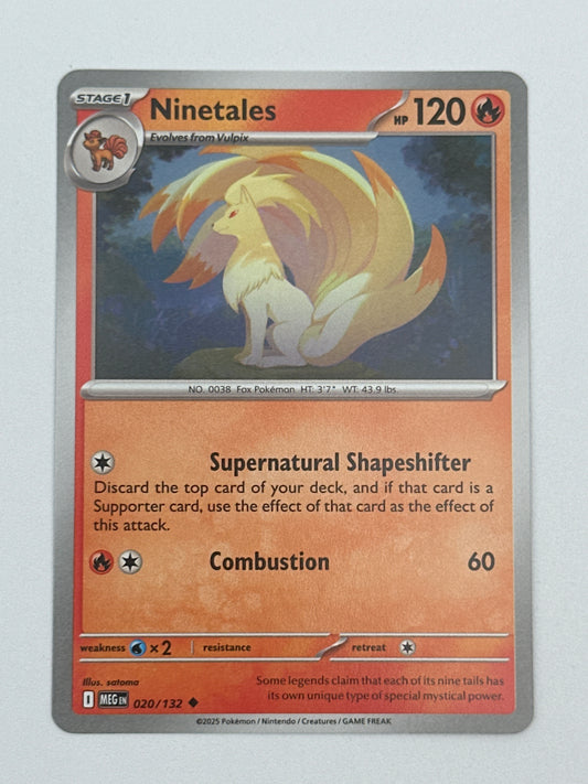 Pokémon Trading Card Game Mega Evolution MEG 020/132 Ninetales Base Card