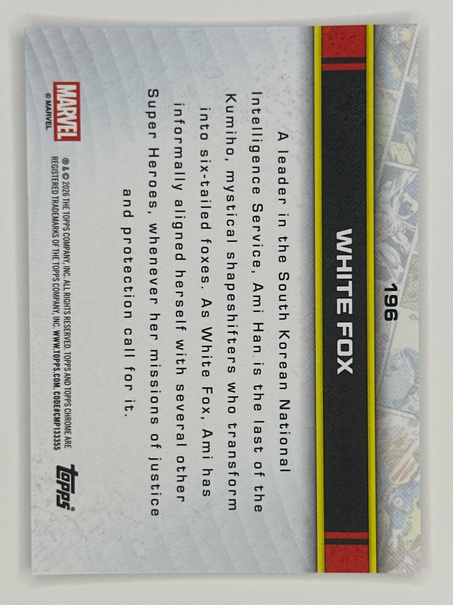 2026 Topps Marvel Chrome 196 White Fox Base Card