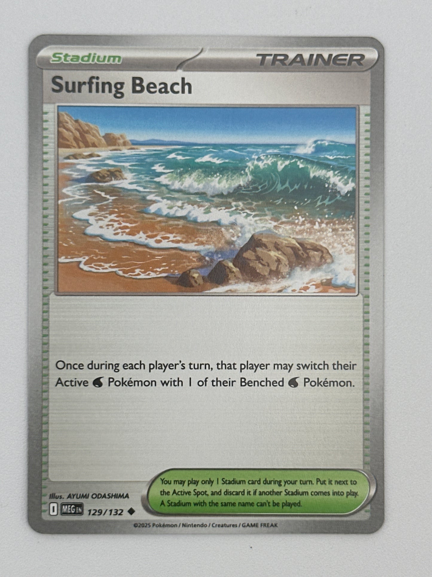Pokémon Trading Card Game Mega Evolution MEG 129/132 Surfing Beach Base Card