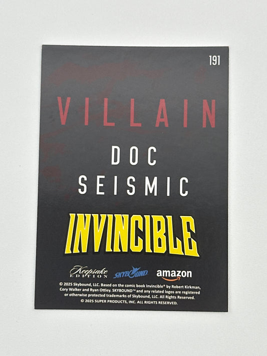 2025 Invincible Season 1 Keepsake Trading Card #191 Doc Seismic Villain Silver Foil Card