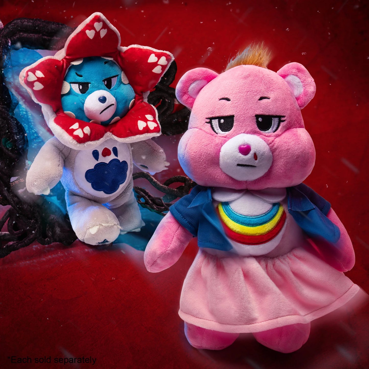 Netflix - Care Bears x Stranger Things Cheer Bear as Eleven, 12 Inch Plush