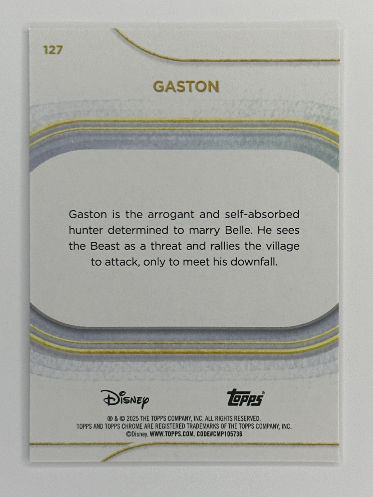 2025 Topps Disney Chrome 127 Gaston Base Card
