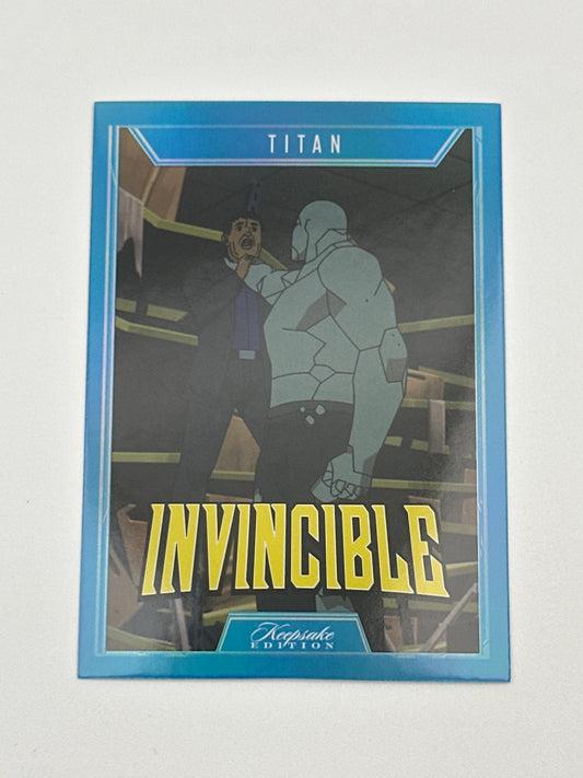 2025 Invincible Season 1 Keepsake Trading Card #097 Titan Blue Holo Parallel Card