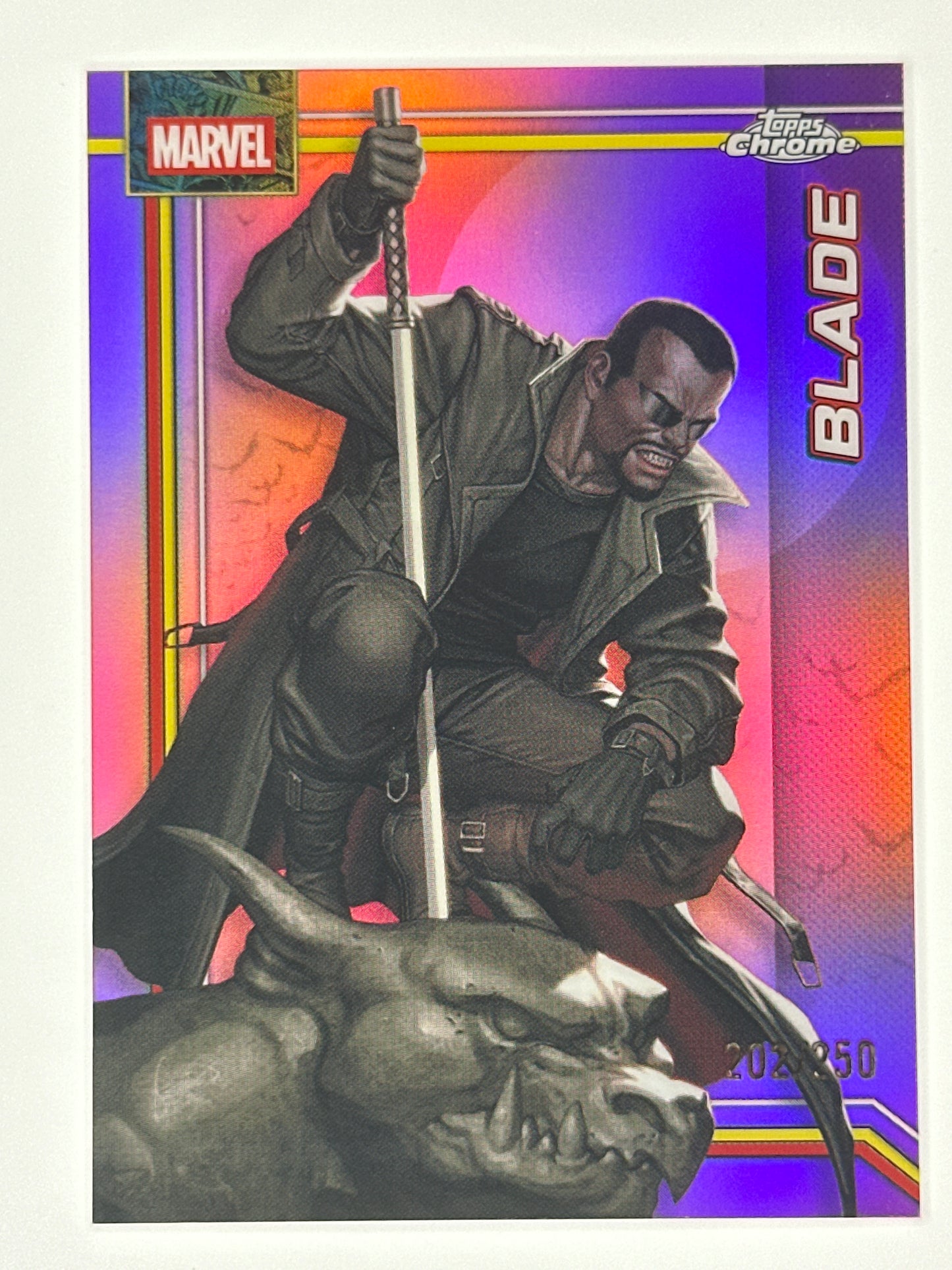 2026 Topps Marvel Chrome 017 Blade Pink Refractor Card 202/250