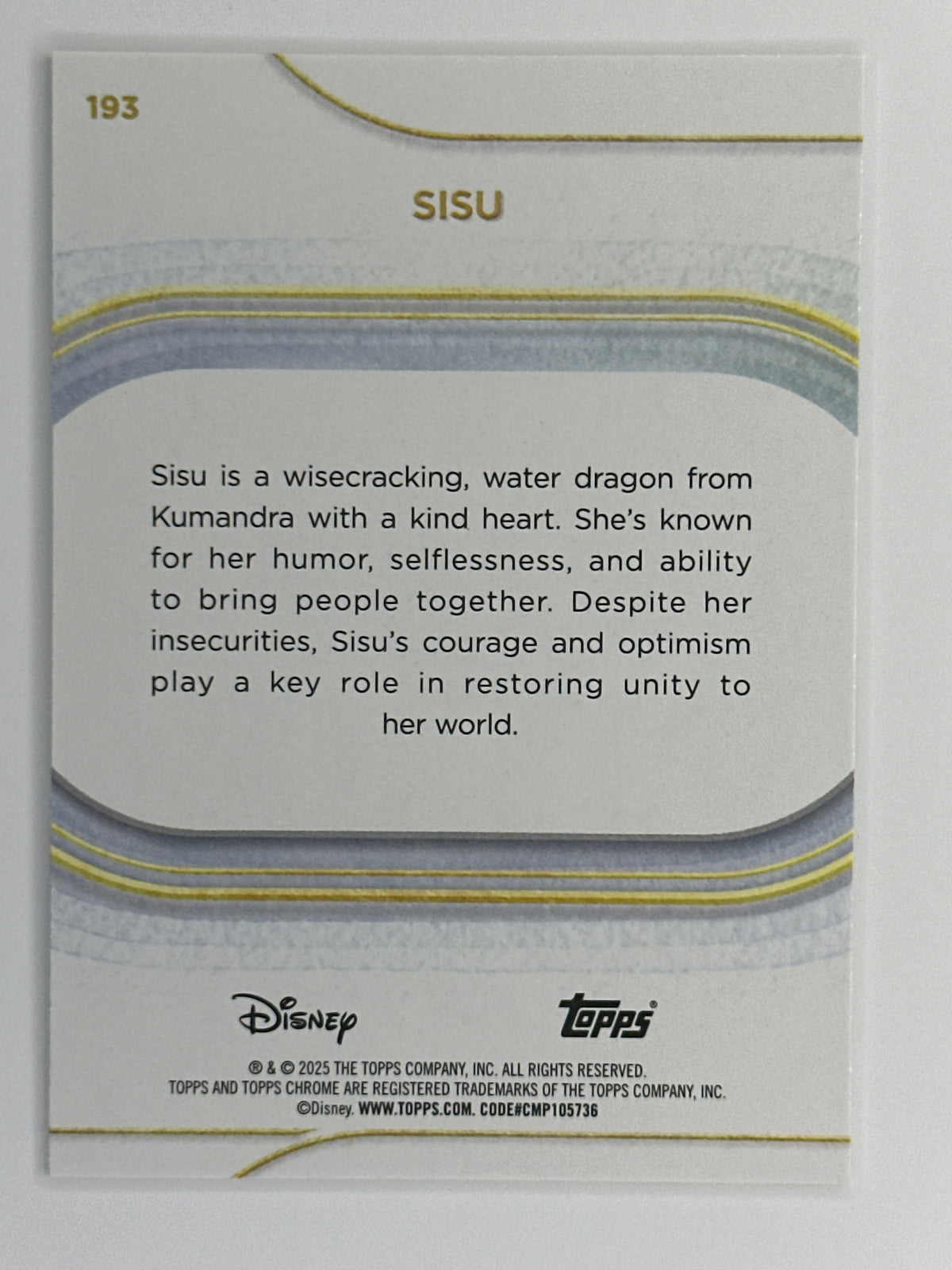 2025 Topps Disney Chrome 193 Sisu Base Card