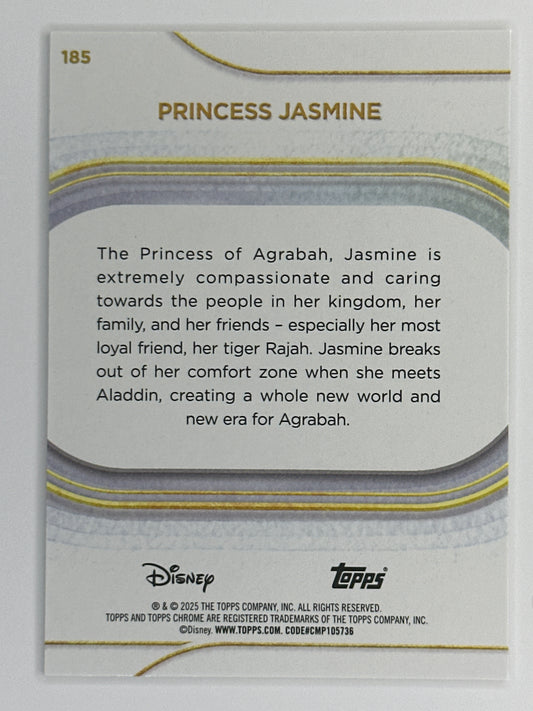 2025 Topps Disney Chrome 185 Princess Jasmine Yellow Mini-Diamonds Refractor Card