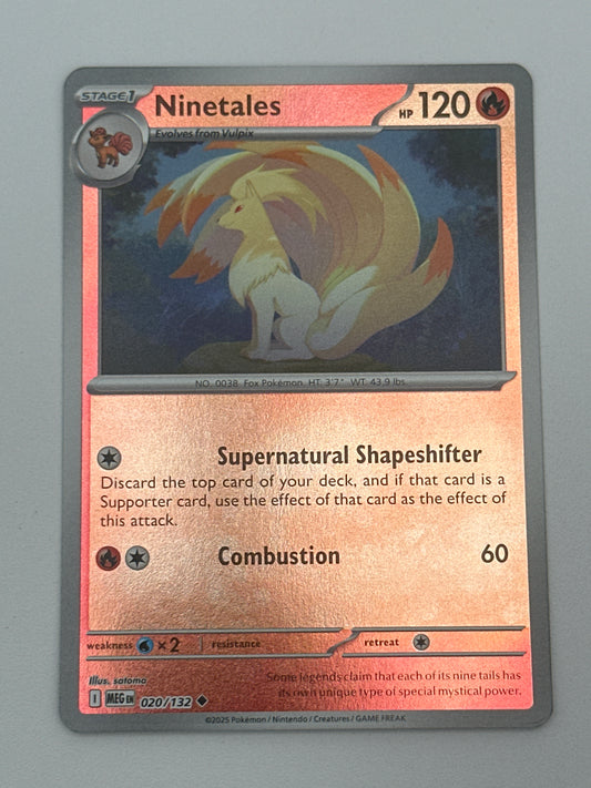 Pokémon Trading Card Game Mega Evolution MEG 020/132 Ninetales Reverse Holo Card