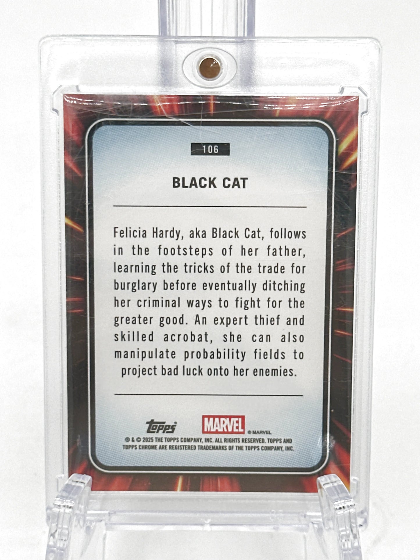 2025 Topps Marvel Chrome #106 Black Cat Blue Refractor 171/299