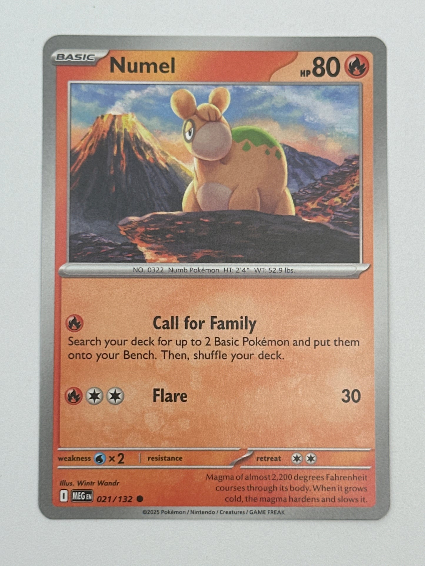 Pokémon Trading Card Game Mega Evolution MEG 021/132 Numel Base Card