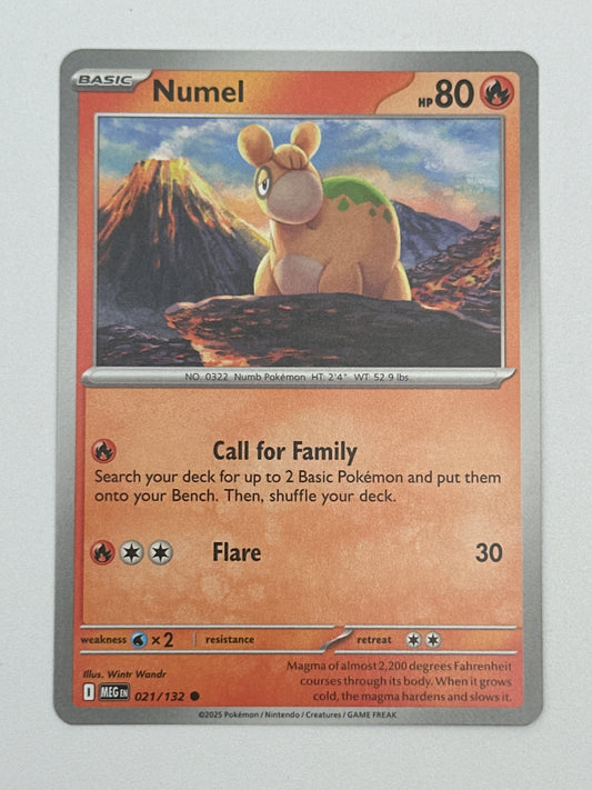 Pokémon Trading Card Game Mega Evolution MEG 021/132 Numel Base Card