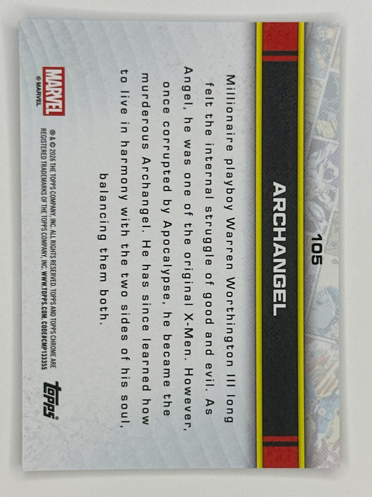 2026 Topps Marvel Chrome 105 Archangel Base Card