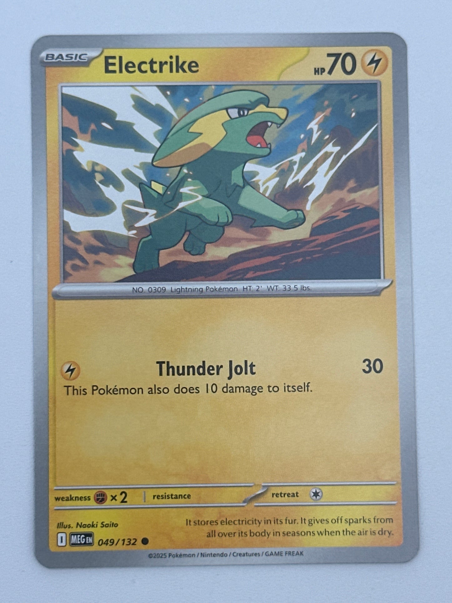 Pokémon Trading Card Game Mega Evolution MEG 049/132 Electrike Base Card