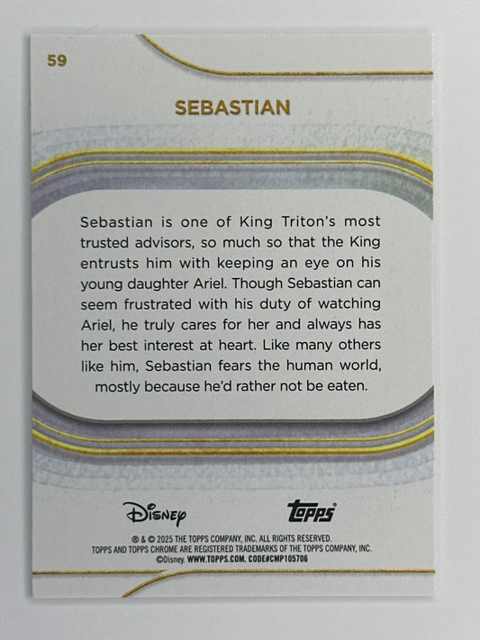 2025 Topps Disney Chrome 059 Sebatian Mini-Diamonds Refractor Card