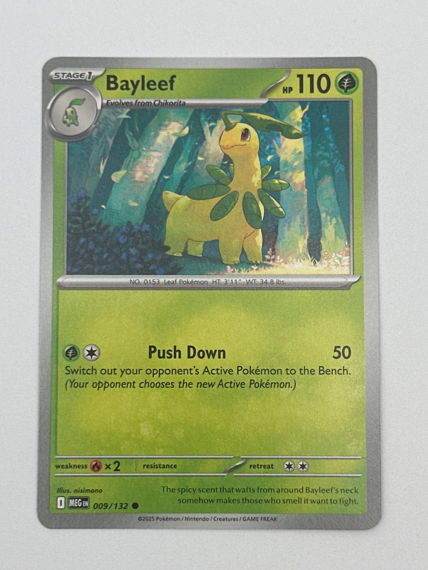 Pokémon Trading Card Game Mega Evolution MEG 009/132 Bayleef Base Card