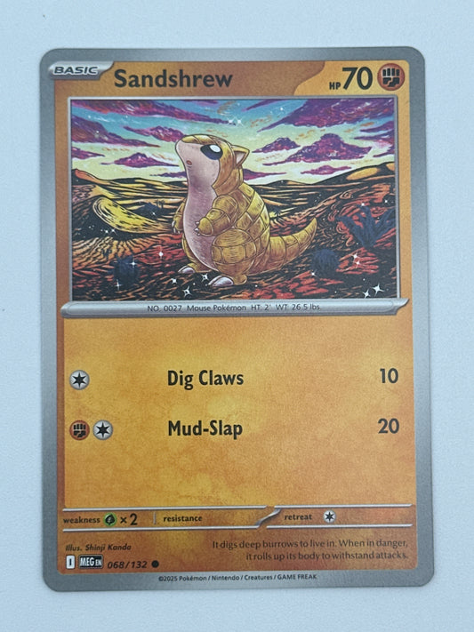 Pokémon Trading Card Game Mega Evolution MEG 068/132 Sandshrew Base Card