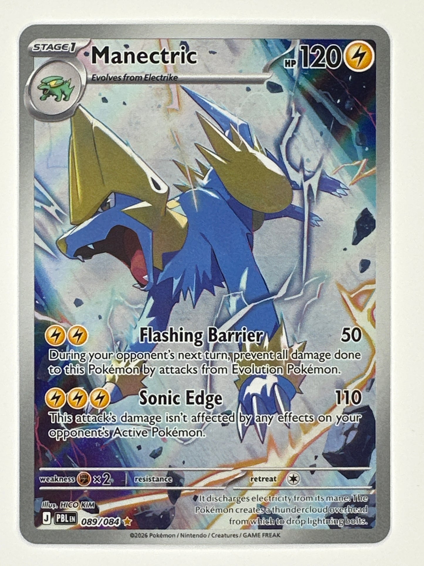Pokémon Trading Card Game Mega Evolution Pitch Black PBL 089/084 Manectric Illustration Rare Holo Card