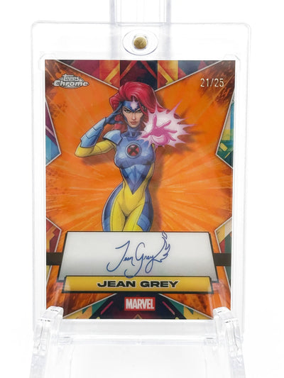 2025 Topps Chrome Marvel Jean Grey Facsimile Auto Orange Refractor 21/25