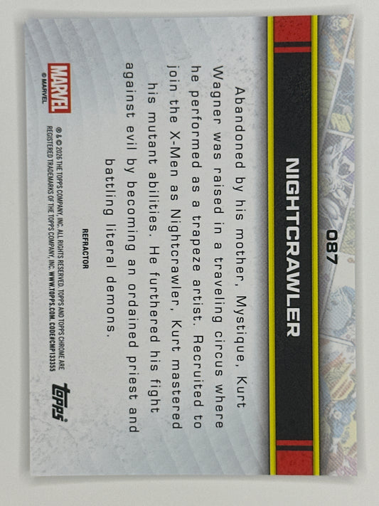 2026 Topps Marvel Chrome 087 Nightcrawler Base Refractor Card