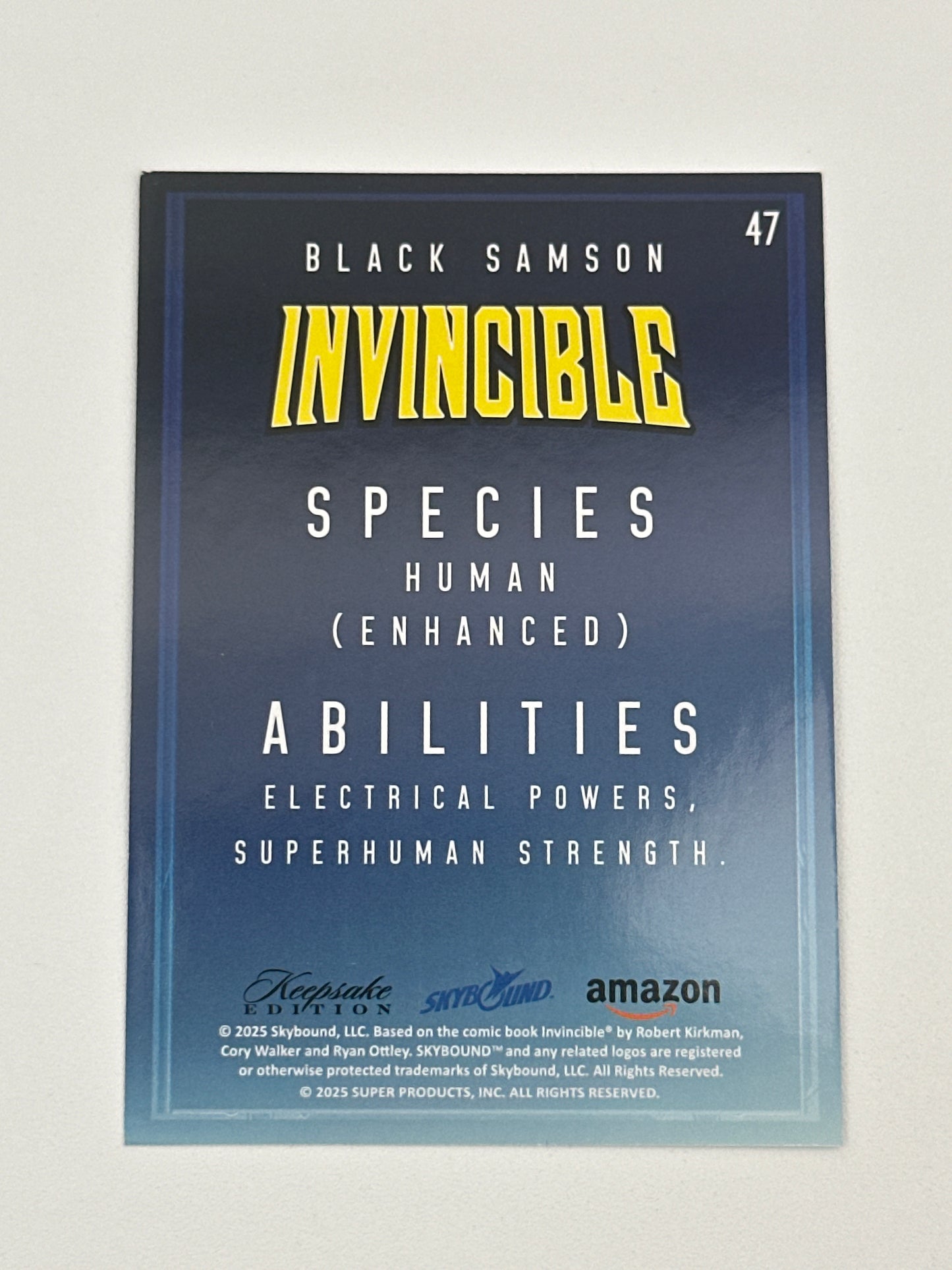 2025 Invincible Season 1 Keepsake Trading Card #047 Black Samson Base Card