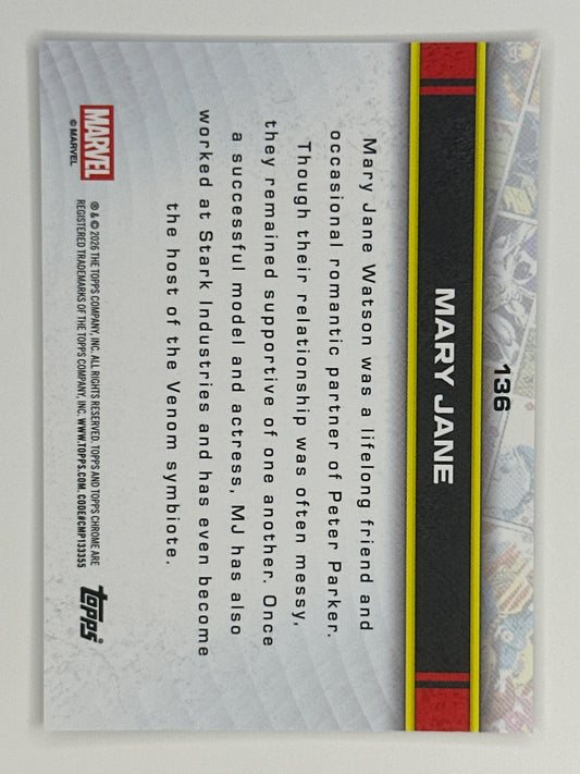 2026 Topps Marvel Chrome 136 Mary Jane RayWave Refractor Card