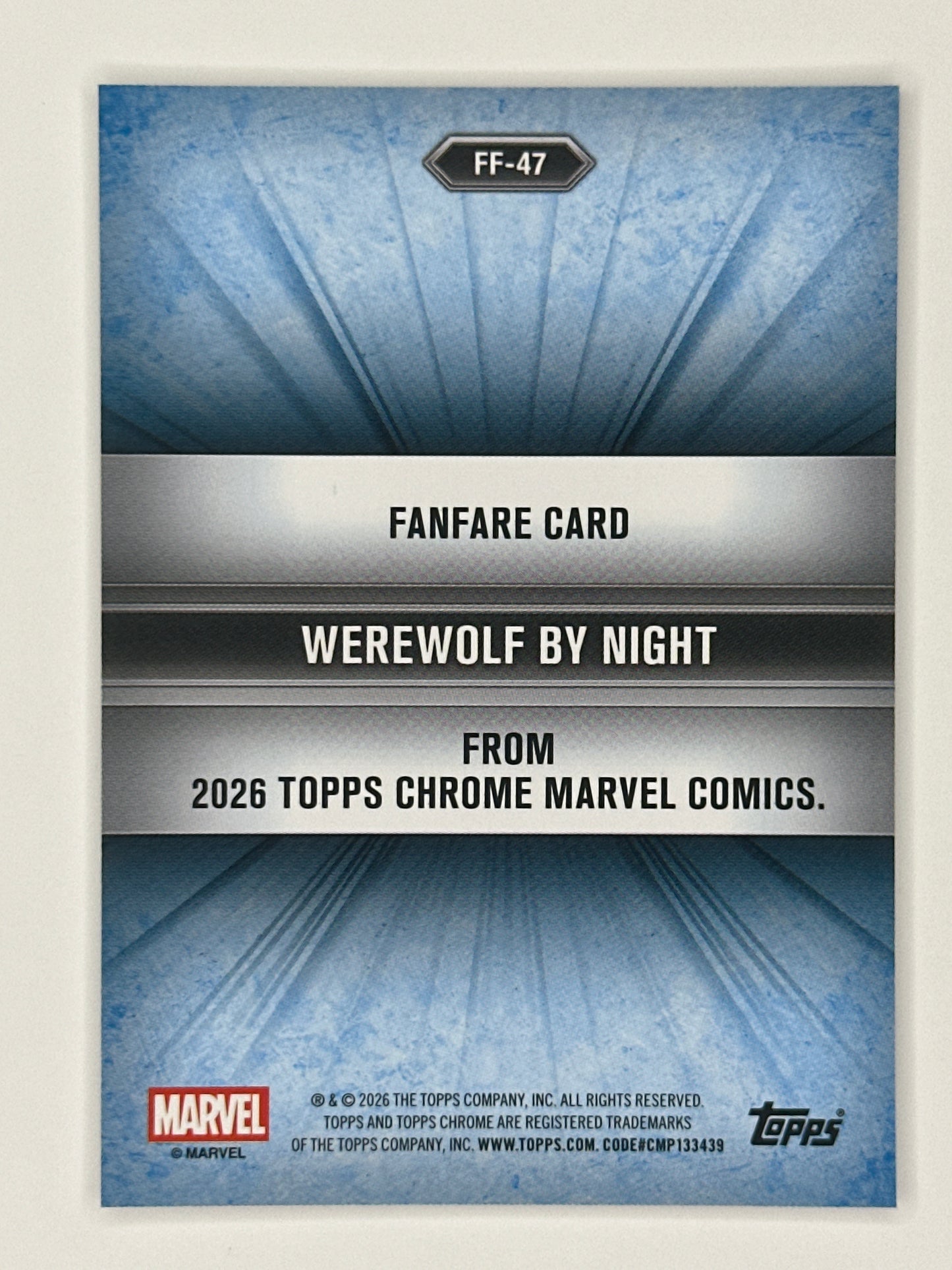 2026 Topps Marvel Chrome FF-47 Werewold By Night Fanfare Refractor Card