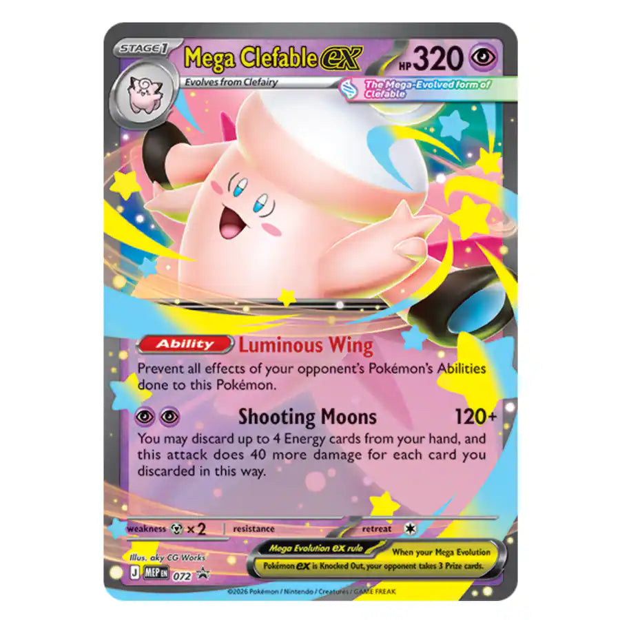 Pokémon Trading Card Game Mega Moonlit Tin Mega Clefable Ex