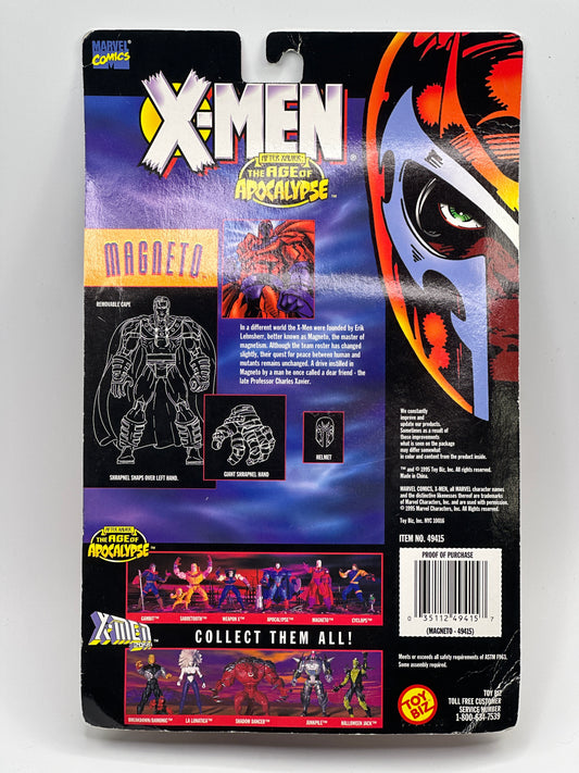 X-Men Age of Apocalypse Magneto with Shrapnel Hand Toy Biz Action Figure – 1995 Sealed