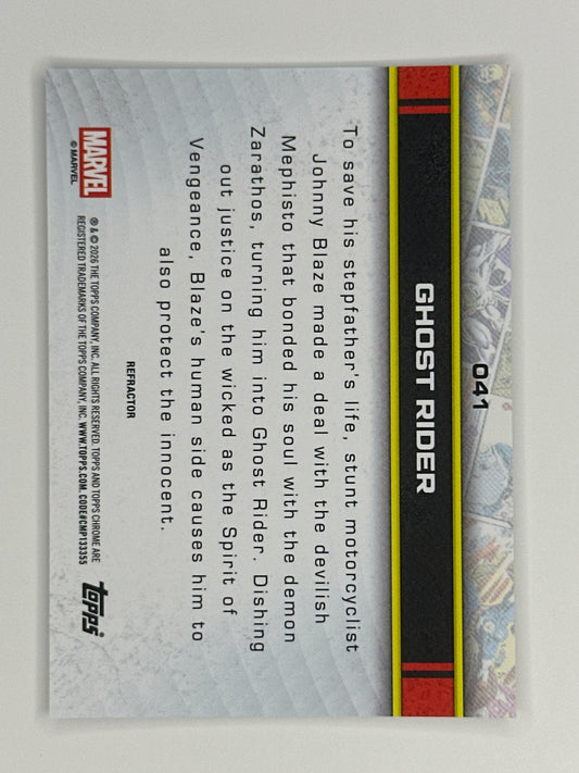 2026 Topps Marvel Chrome 041 Ghost Rider Base Refractor Card