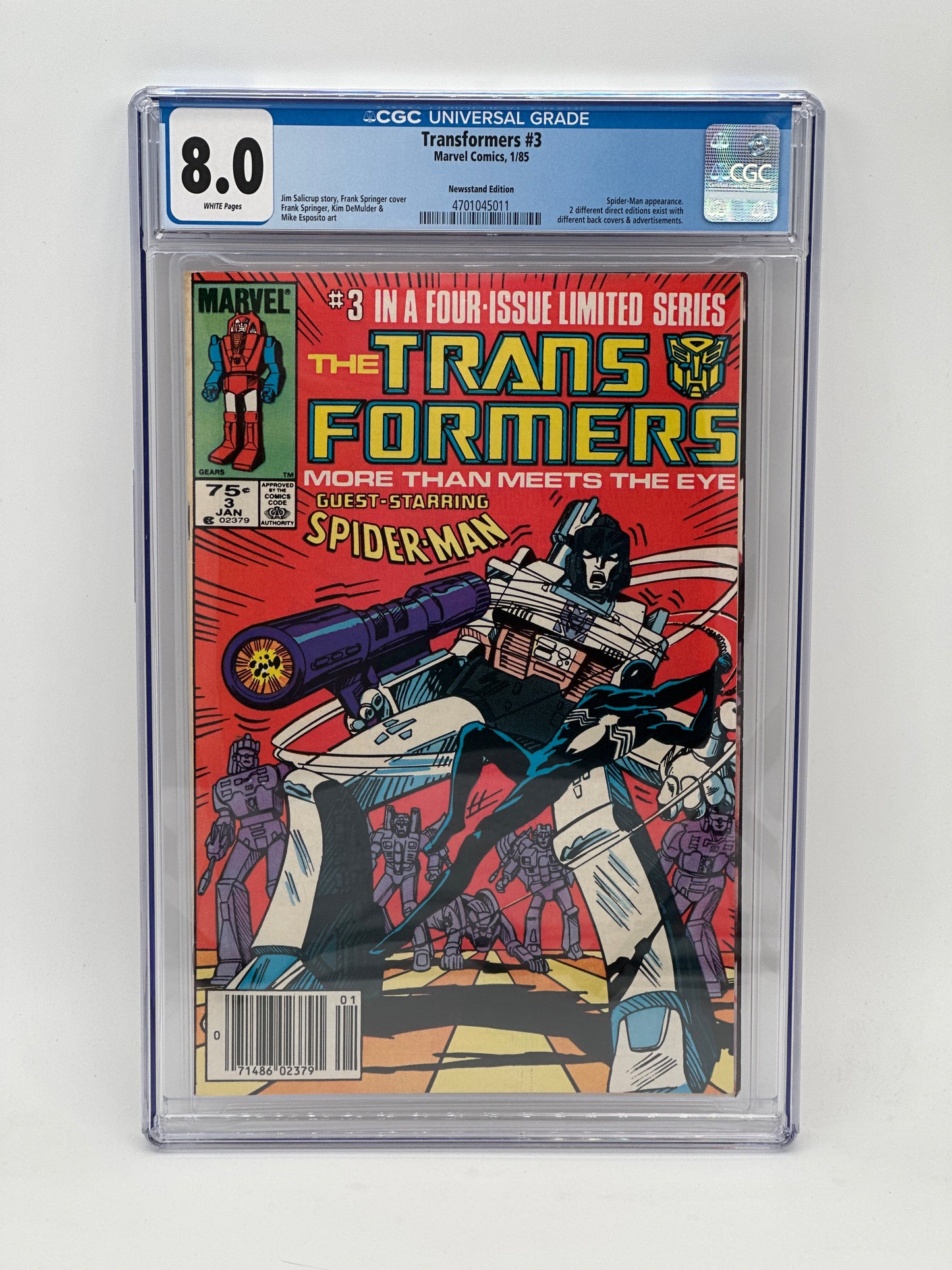 Transformers #3 Newsstand CGC 8.0