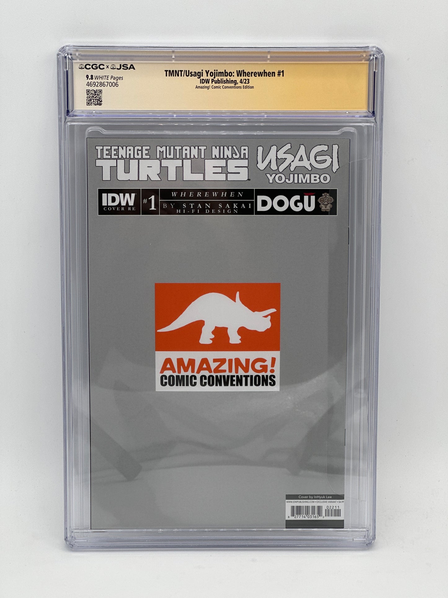 TMNT/Usagi Yojimbo: Wherewhen #1 CVR T Signed by Kevin Eastman CGC 9.8