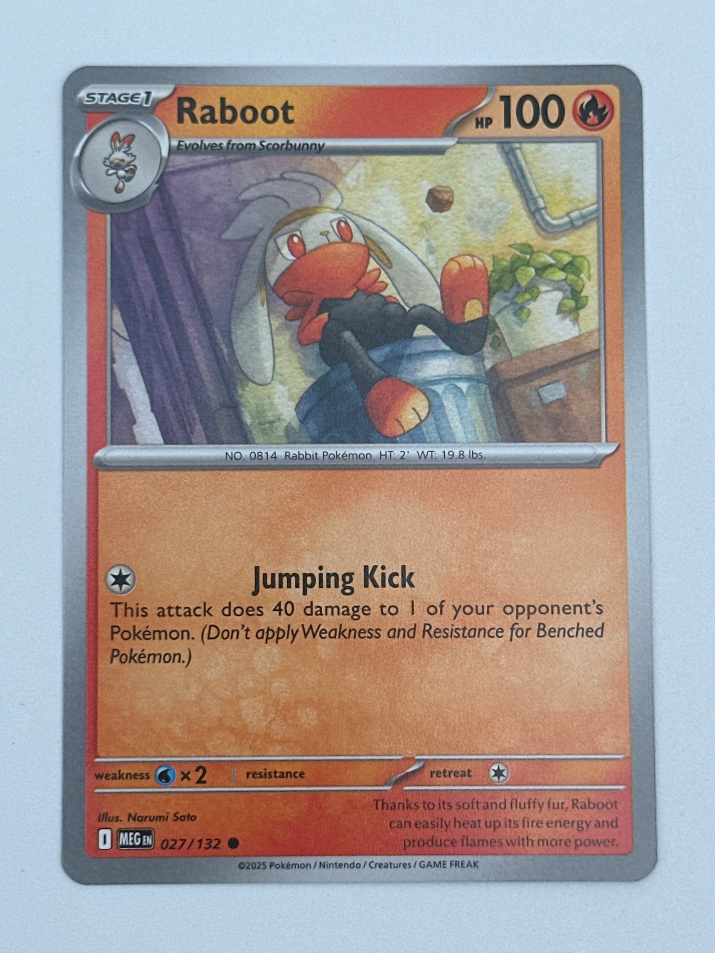 Pokémon Trading Card Game Mega Evolution MEG 027/132 Raboot Base Card