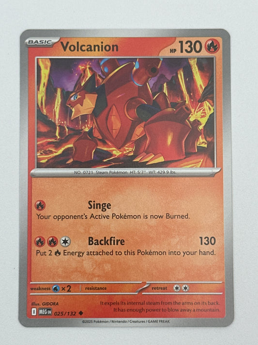 Pokémon Trading Card Game Mega Evolution MEG 025/132 Volcanion Base Card