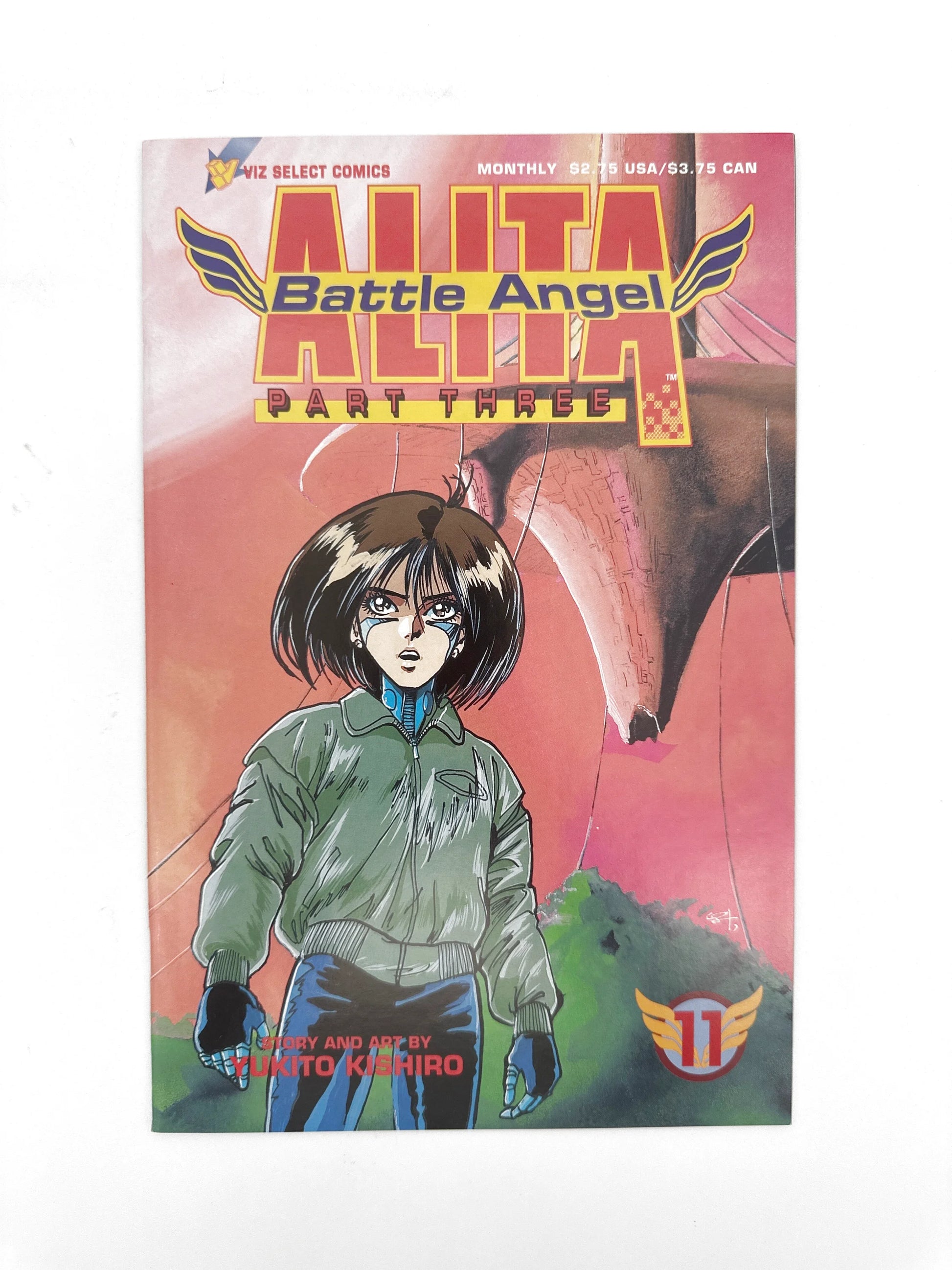 A comic book with a colorful cover featuring an anime character