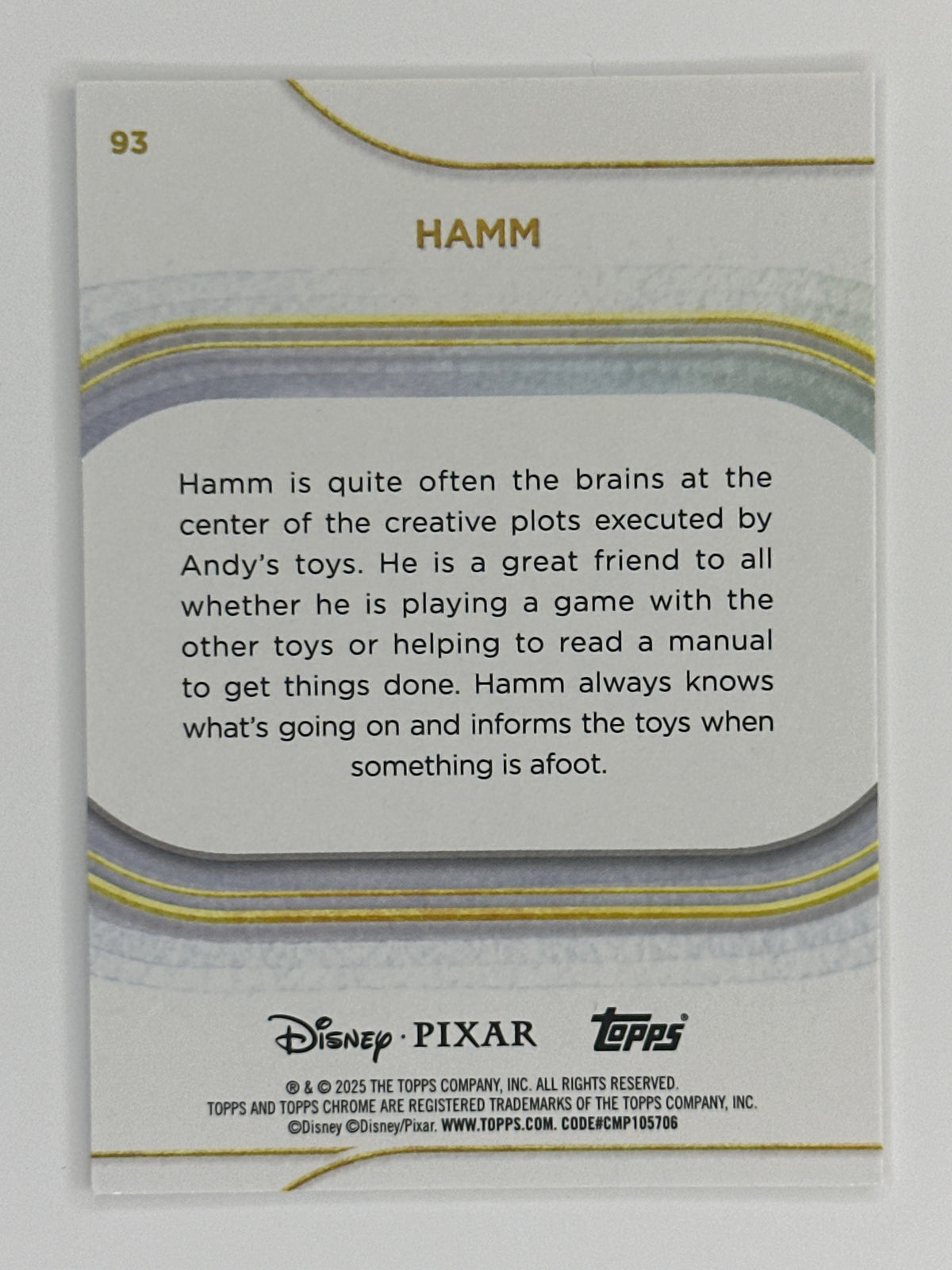 2025 Topps Disney Chrome 093 Hamm Base Card