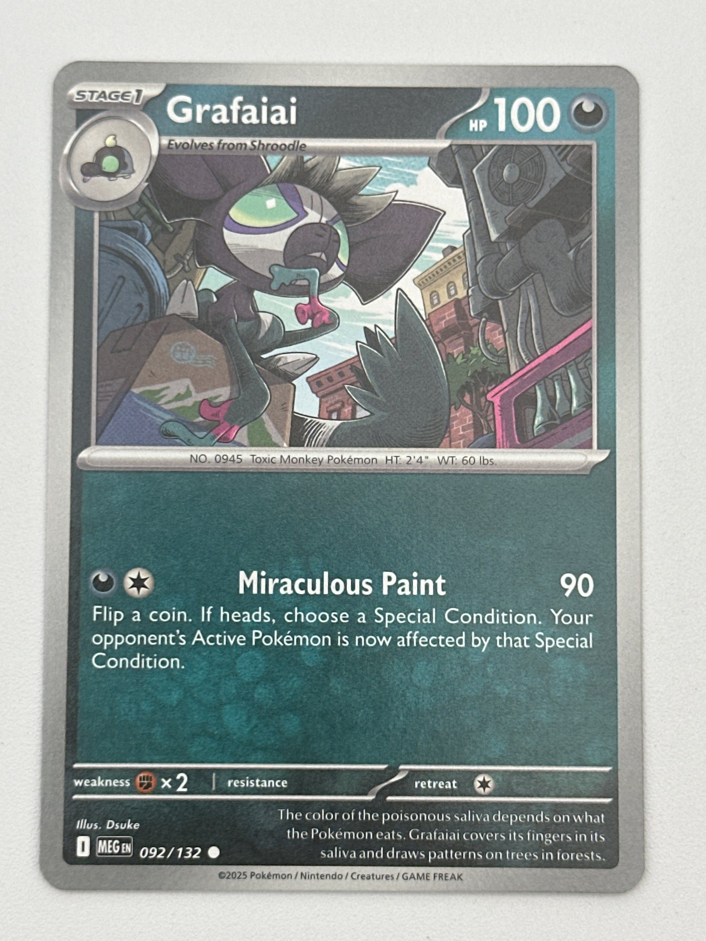 Pokémon Trading Card Game Mega Evolution MEG 092/132 Grafaiai Base Card