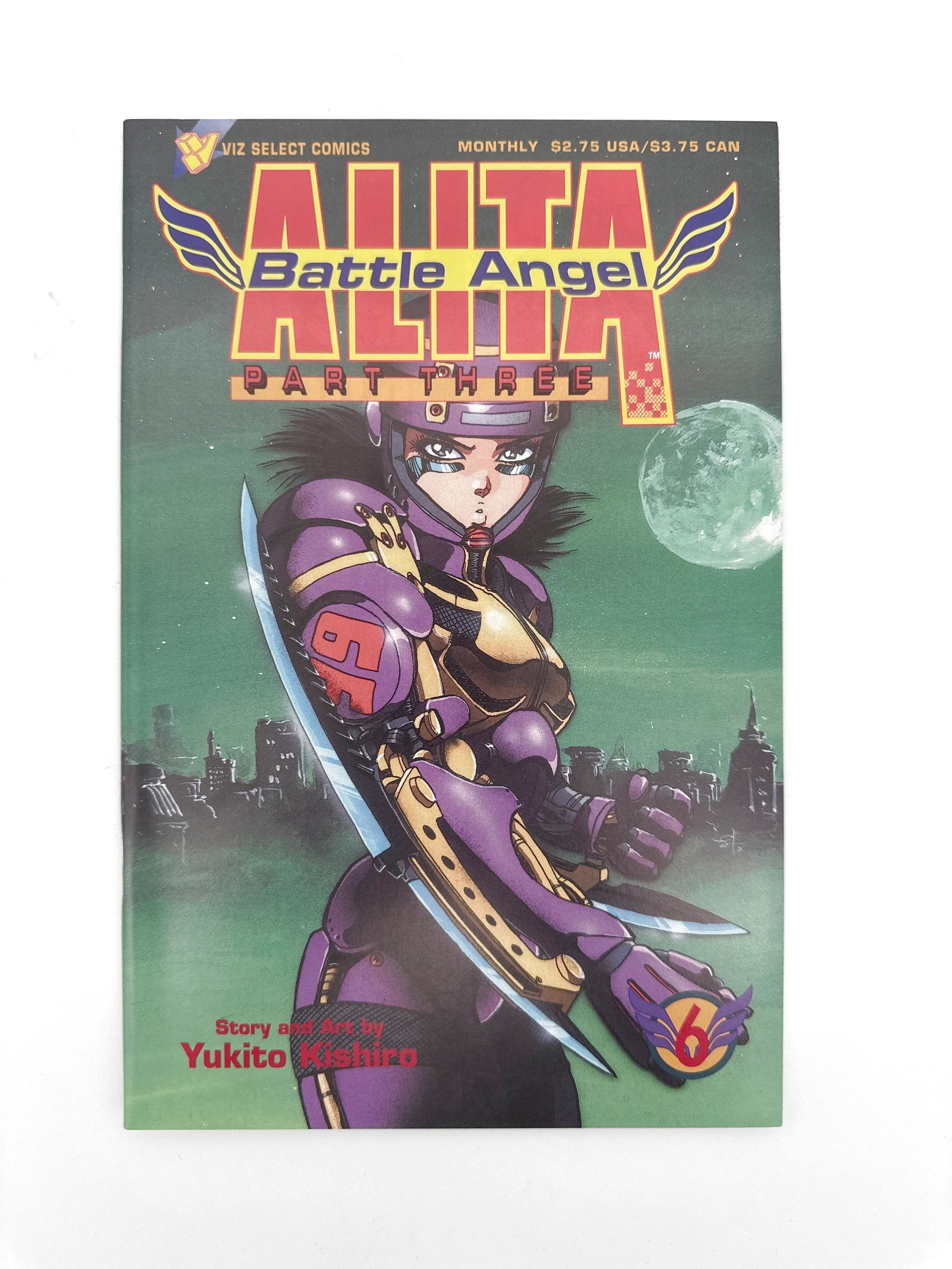 A comic book featuring an armored female character with a blade, under a moonlit sky.