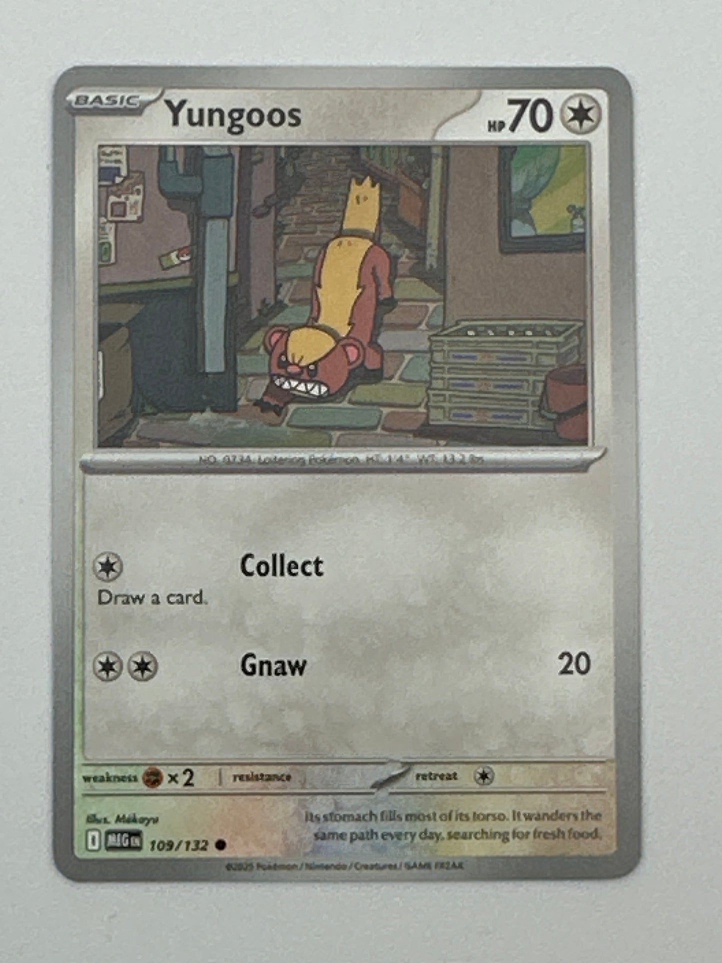 Pokémon Trading Card Game Mega Evolution MEG 109/132 Yungoos Base Card