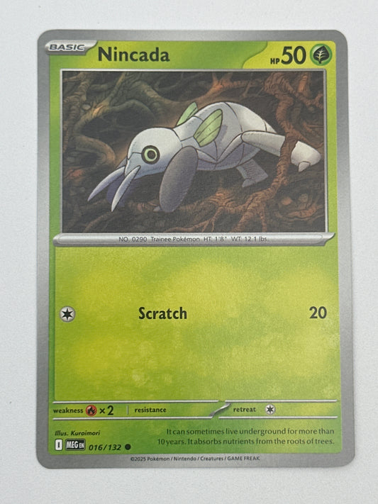 Pokémon Trading Card Game Mega Evolution MEG 016/132 Nincada Base Card