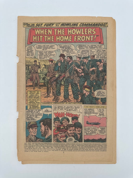 SGT Fury and His Howling Commandos #126 (Incomplete) PR