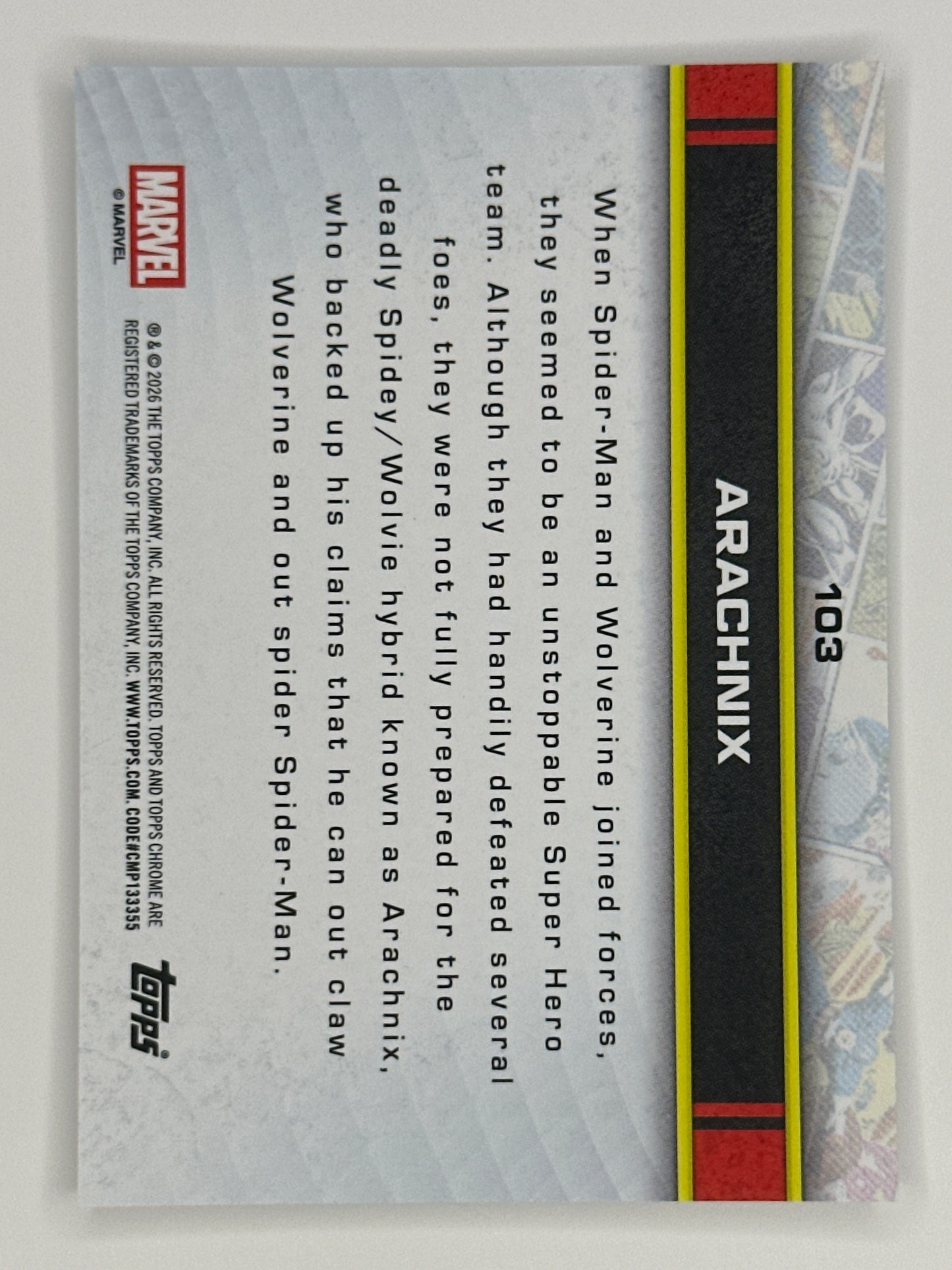 2026 Topps Marvel Chrome 103 Arachnix Base Card