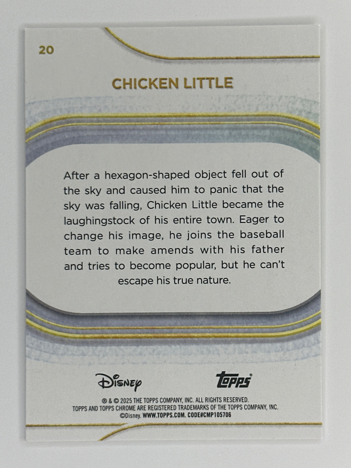 2025 Topps Disney Chrome 020 Chicken Little Base Card