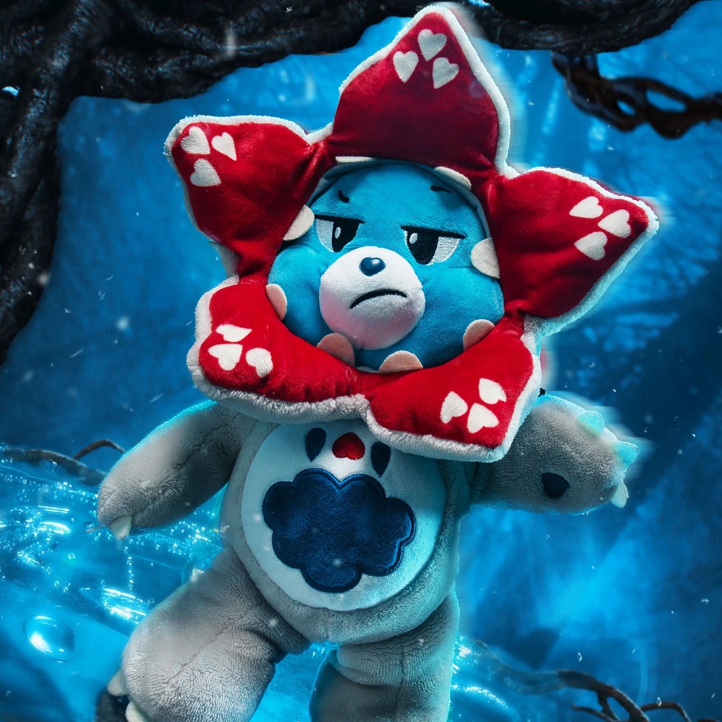 Netflix - Care Bears x Stranger Things Grumpy Bear as the Demogorgon, 12 Inch Plush