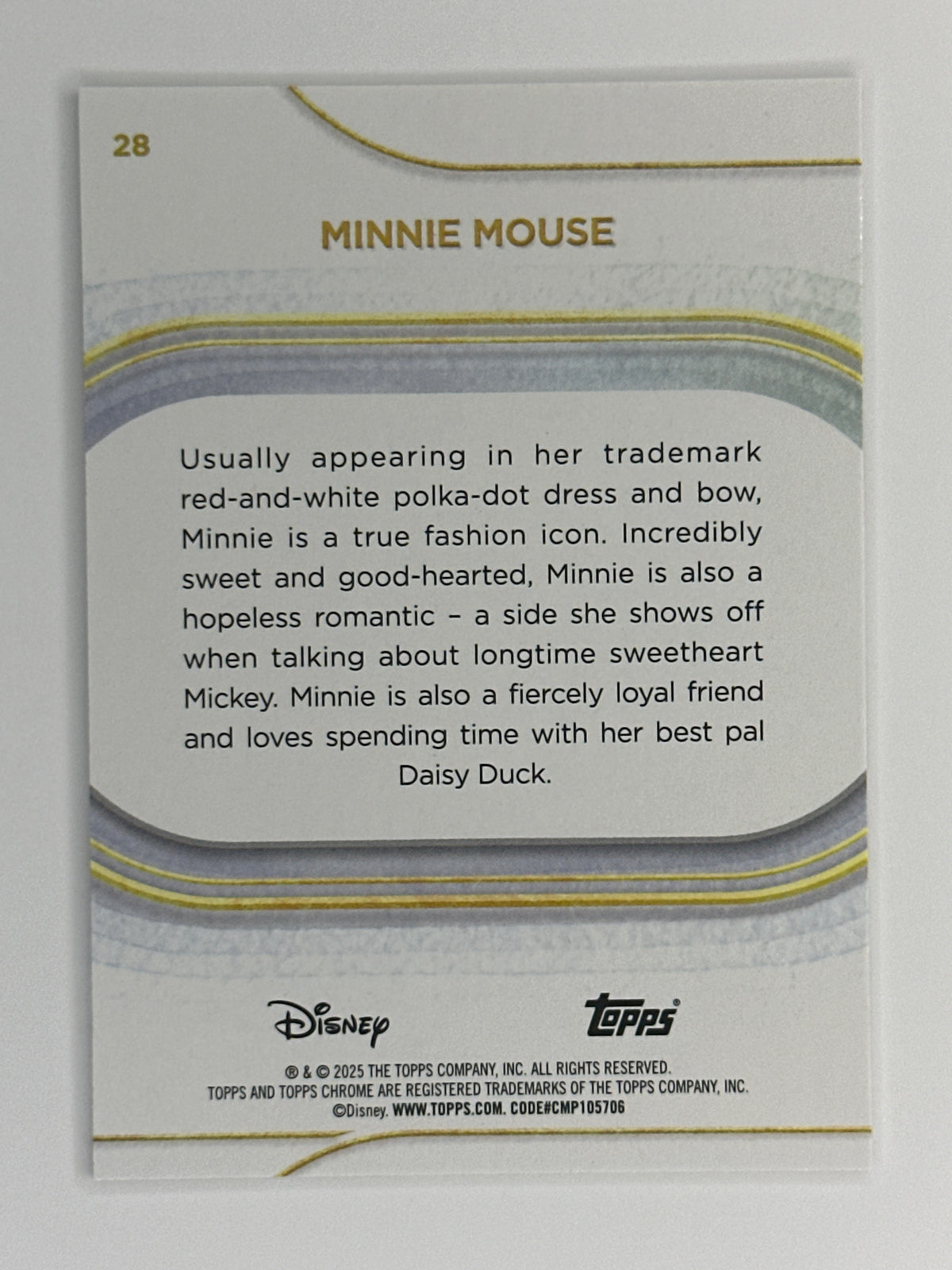 2025 Topps Disney Chrome 028 Minnie Mouse Base Card