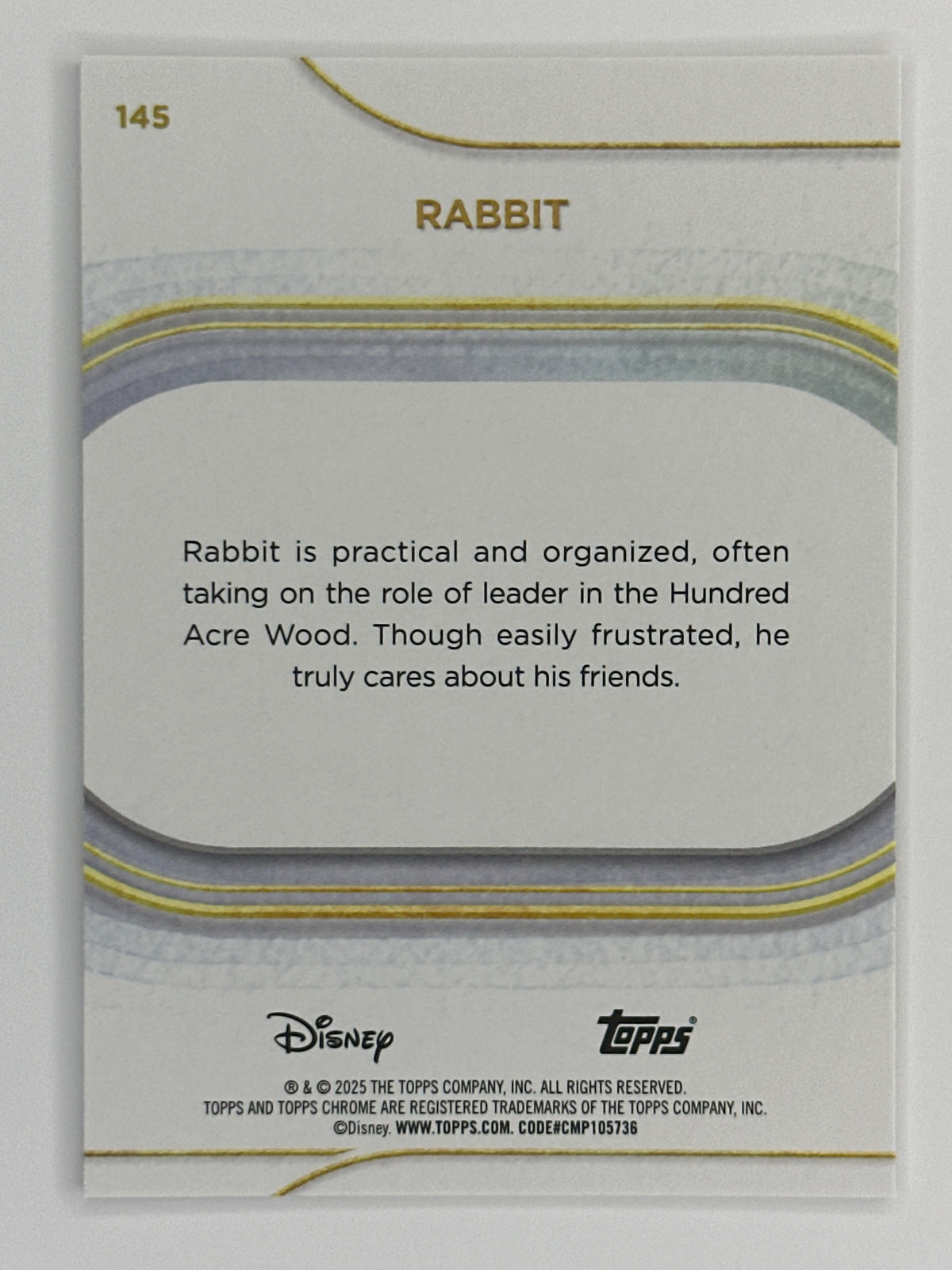 2025 Topps Disney Chrome 145 Rabbit Base Card