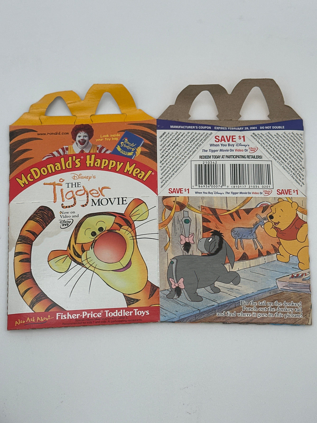 McDonald's Happy Meal Box 2000 "The Tigger Movie"