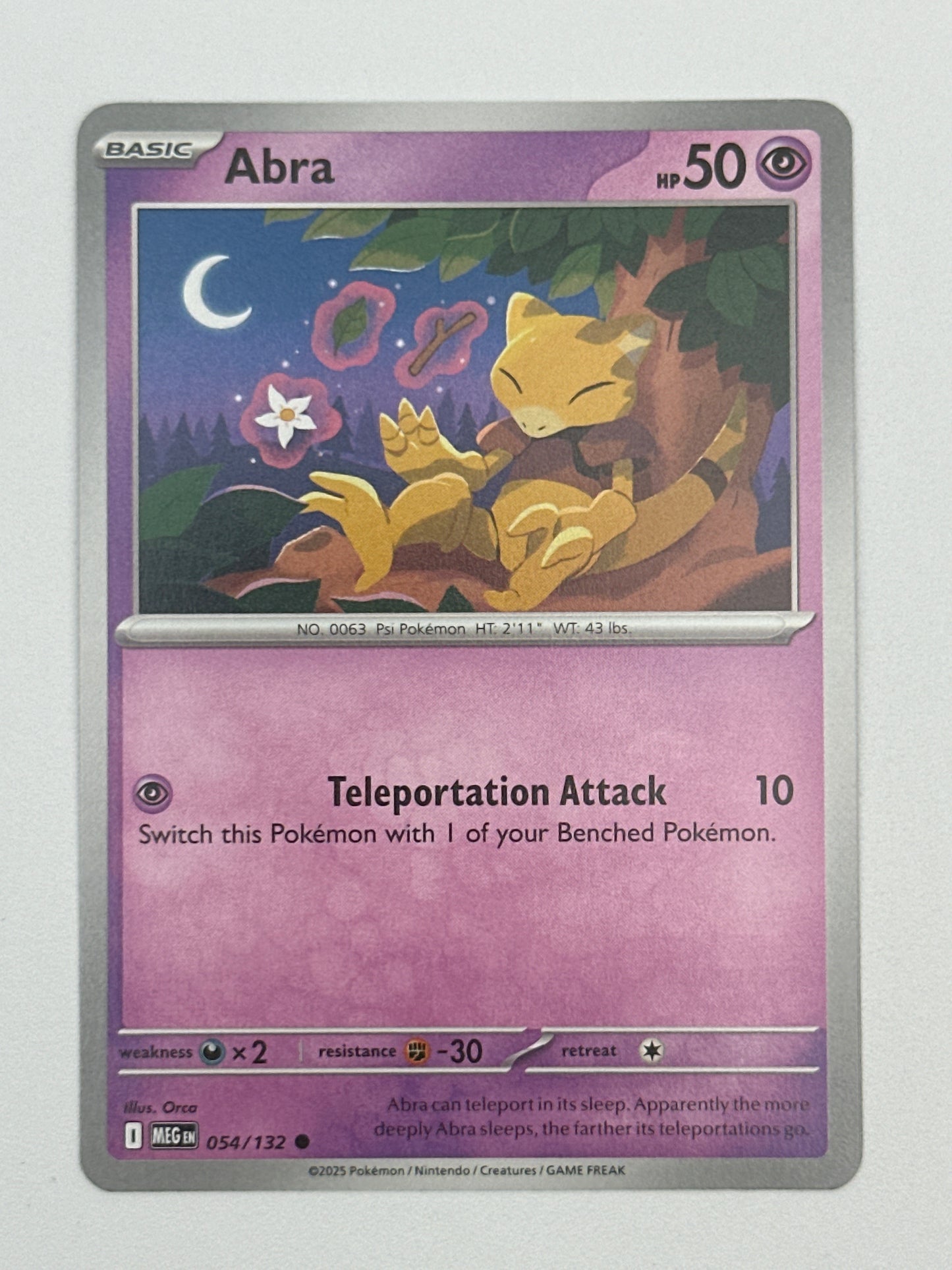 Pokémon Trading Card Game Mega Evolution MEG 054/132 Abra Base Card
